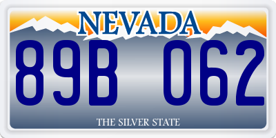 NV license plate 89B062