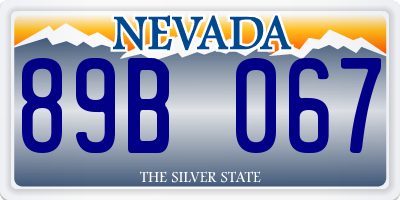 NV license plate 89B067