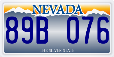 NV license plate 89B076