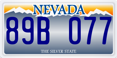 NV license plate 89B077