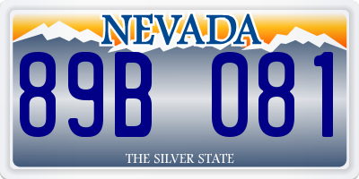 NV license plate 89B081