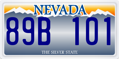 NV license plate 89B101