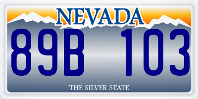 NV license plate 89B103