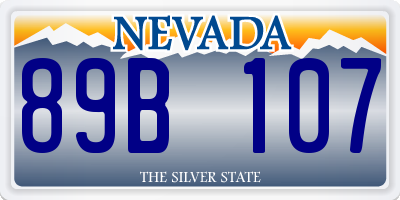 NV license plate 89B107