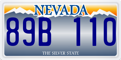 NV license plate 89B110