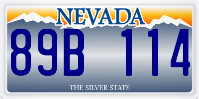 NV license plate 89B114