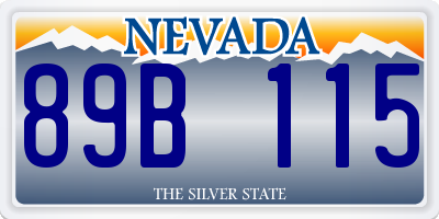 NV license plate 89B115