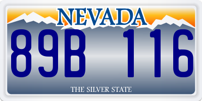 NV license plate 89B116