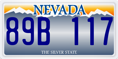 NV license plate 89B117