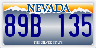 NV license plate 89B135