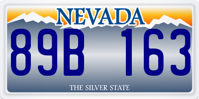 NV license plate 89B163