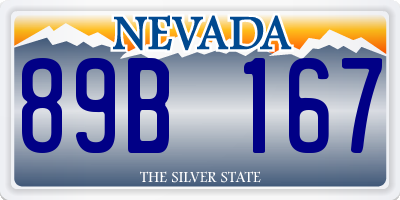 NV license plate 89B167