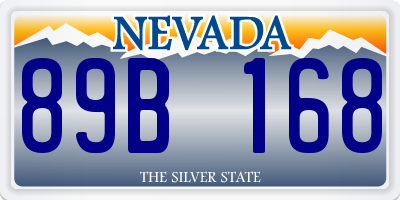 NV license plate 89B168