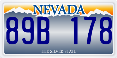 NV license plate 89B178