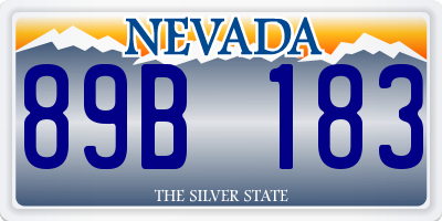 NV license plate 89B183