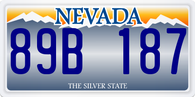 NV license plate 89B187