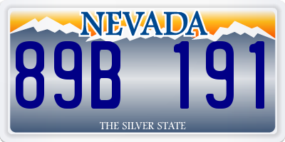 NV license plate 89B191