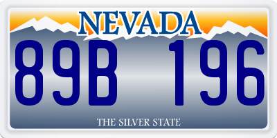 NV license plate 89B196