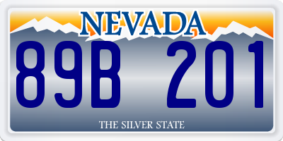 NV license plate 89B201