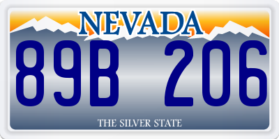 NV license plate 89B206
