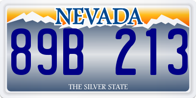 NV license plate 89B213