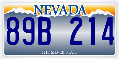 NV license plate 89B214