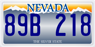 NV license plate 89B218