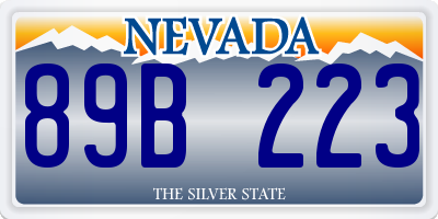 NV license plate 89B223