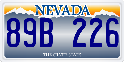 NV license plate 89B226