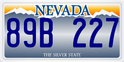 NV license plate 89B227