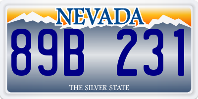 NV license plate 89B231