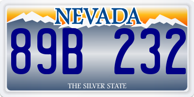 NV license plate 89B232
