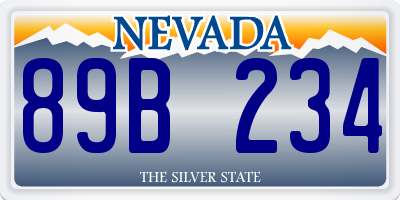 NV license plate 89B234