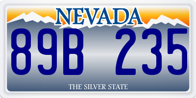 NV license plate 89B235