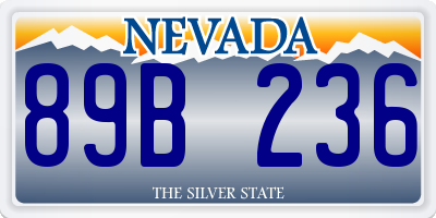 NV license plate 89B236