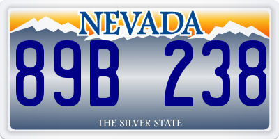 NV license plate 89B238