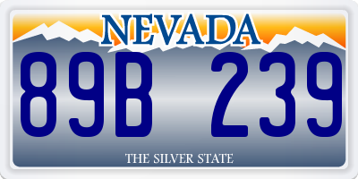 NV license plate 89B239