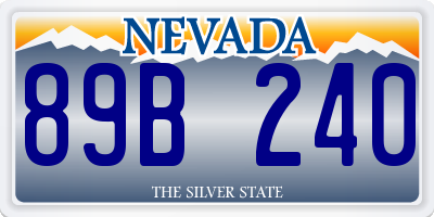 NV license plate 89B240