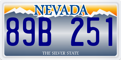 NV license plate 89B251