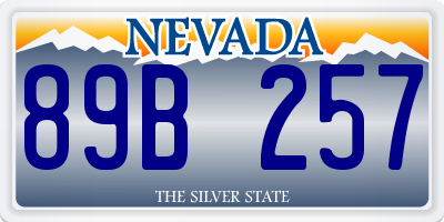 NV license plate 89B257