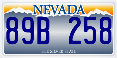 NV license plate 89B258