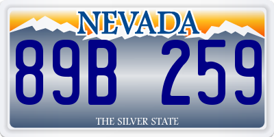 NV license plate 89B259