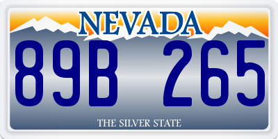 NV license plate 89B265