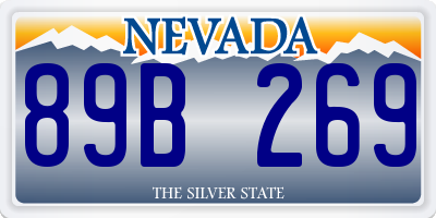 NV license plate 89B269