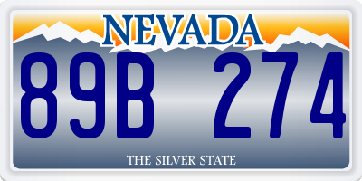 NV license plate 89B274