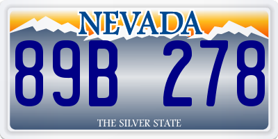 NV license plate 89B278