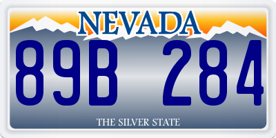 NV license plate 89B284