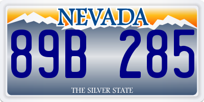 NV license plate 89B285