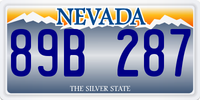 NV license plate 89B287