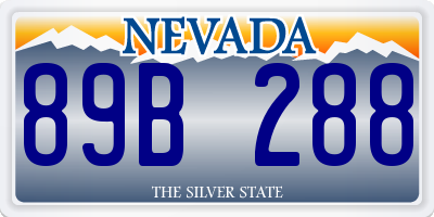 NV license plate 89B288